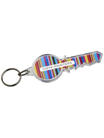 Brelok Combo w kształcie klucza, przezroczysty bezbarwny