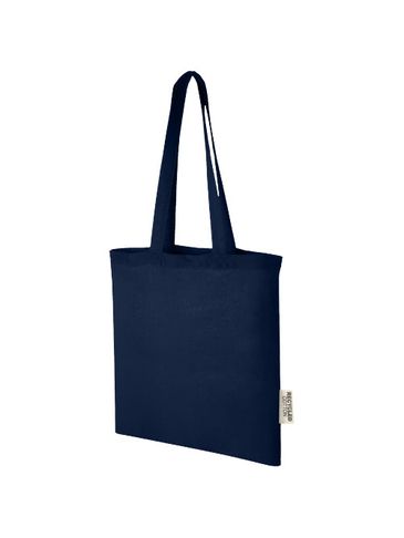 Madras torba na zakupy z bawełny z recyklingu o gramaturze 140 g/m2 i pojemności 7 l, granatowy