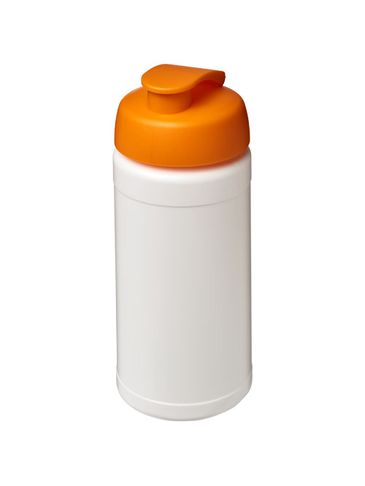 Bidon Baseline® Plus o pojemności 500 ml z wieczkiem zaciskowym, biały / pomarańczowy