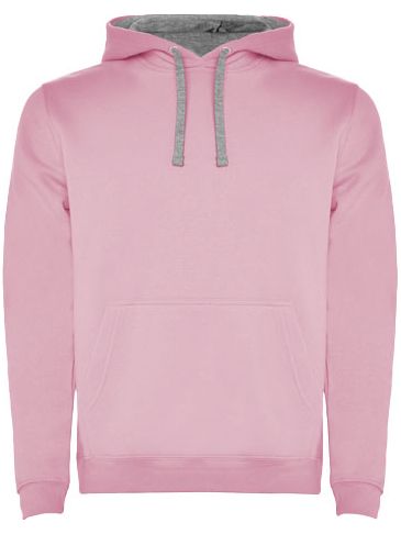 Urban dziecięca bluza z kapturem, jasnoróżowy / marl grey