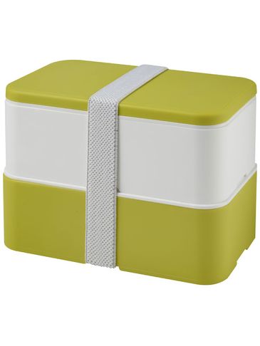MIYO dwupoziomowe pudełko na lunch, limonka / biały / biały