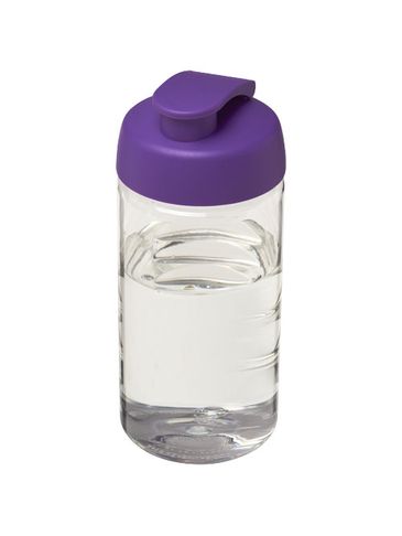 Bidon H2O Bop® o pojemności 500 ml z wieczkiem zaciskowym, przezroczysty / fioletowy