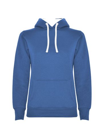 Urban damska bluza z kapturem, błękit królewski / biały