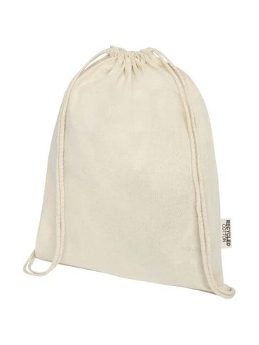 Oregon ściągana sznurkiem torba na zakupy z bawełny z recyklingu z certyfikatem GRS 140 g/m², piasek pustyni