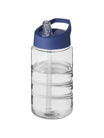 Bidon H2O Bop o pojemności 500 ml z wieczkiem z dzióbkiem, przezroczysty / niebieski