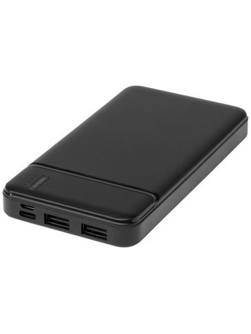 Loop powerbank o pojemności 10 000 mAh z tworzyw sztucznych pochodzących z recyklingu , czarny
