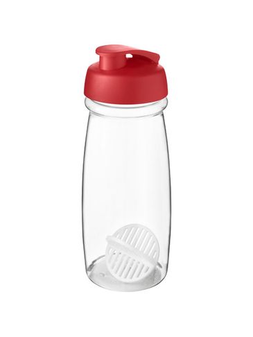Shaker H2O Active Pulse o pojemności 600 ml, czerwony / przezroczysty