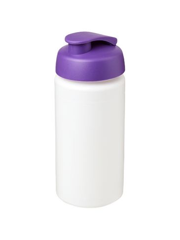 Bidon Baseline® Plus o pojemności 500 ml z wieczkiem zaciskowym i uchwytem, biały / fioletowy