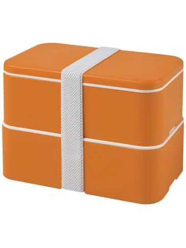 MIYO dwupoziomowe pudełko na lunch, pomarańczowy / pomarańczowy / biały