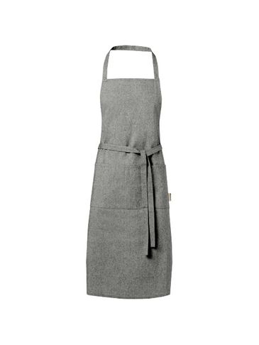 Pheebs Fartuch z bawełny z recyklingu o gramaturze 200 g/m², czarny melanż