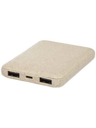 Powerbank Asama o pojemności 5000 mAh ze słomy pszenicznej, beżowy