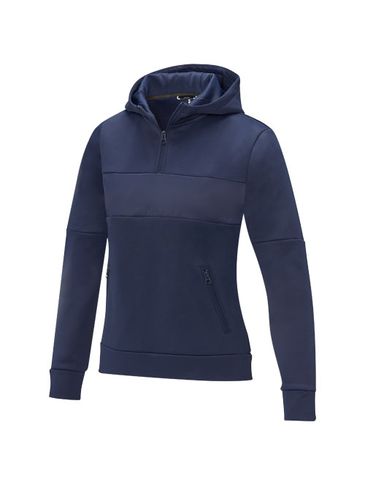 Sayan damska ciepła bluza z kapturem i zamkiem na pół długości, granatowy