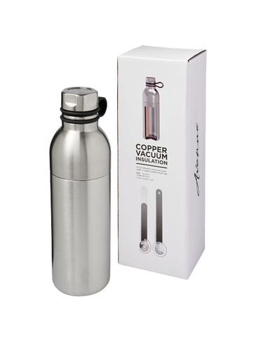 Miedziany izolowany próżniowo bidon Koln o pojemności 590 ml, srebrny