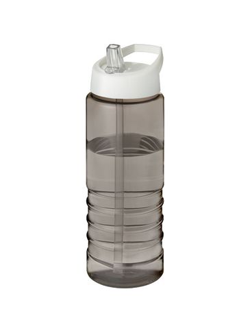 H2O Active® Eco Treble bidon z pokrywką z tutką o pojemności 750 ml , ciemnografitowy / biały