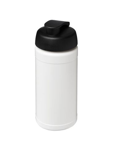 Bidon Baseline® Plus o pojemności 500 ml z wieczkiem zaciskowym, biały / czarny