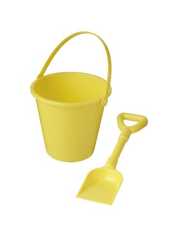 Wiaderko z łopatką Tides z plastiku z recyklingu, żółty