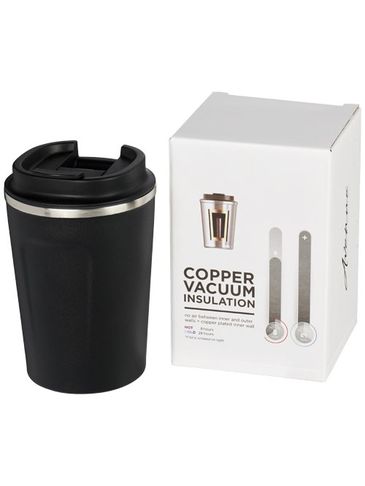 Szczelny miedziany kubek próżniowy Thor o pojemności 360 ml, czarny