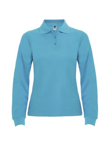Estrella koszulka damska polo z długim rękawem, turkusowy
