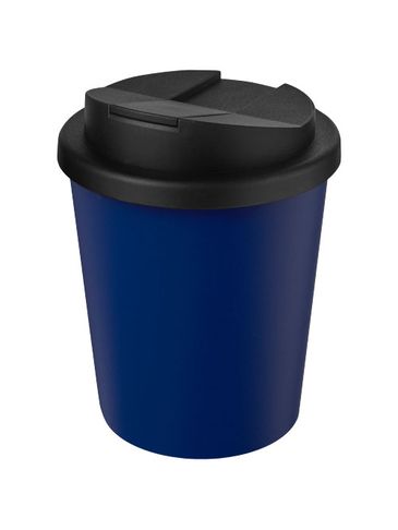 Kubek Americano® Espresso z recyklingu o pojemności 250 ml z pokrywą odporną na zalanie, niebieski / czarny