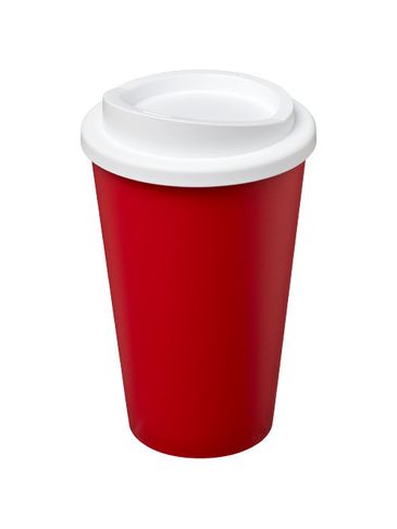Kubek termiczny z serii Americano® o pojemności 350 ml, czerwony / biały