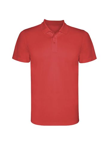 Monzha sportowa koszulka dziecięca polo z krótkim rękawem, czerwony