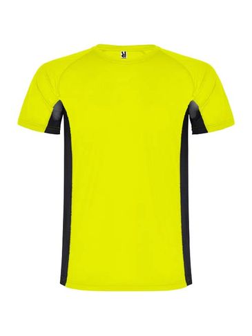 Shanghai sportowa koszulka dziecięca z krótkim rękawem, fluor yellow / czarny
