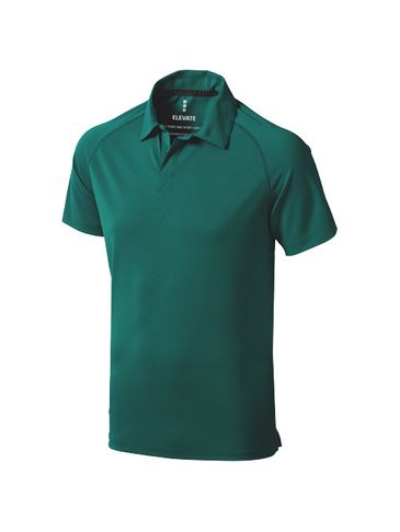 Męskie polo Ottawa z krótkim rękawem z dzianiny Cool Fit odprowadzającej wilgoć, leśny zielony