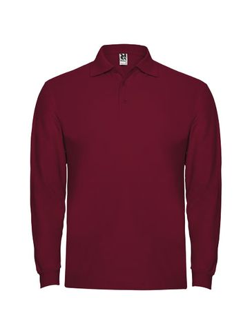 Estrella koszulka męska polo z długim rękawem, garnet