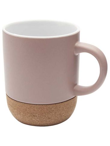 Billie kubek ceramiczny o pojemności 300 ml z detalami z korka i matowym wykończeniem, dusty pink