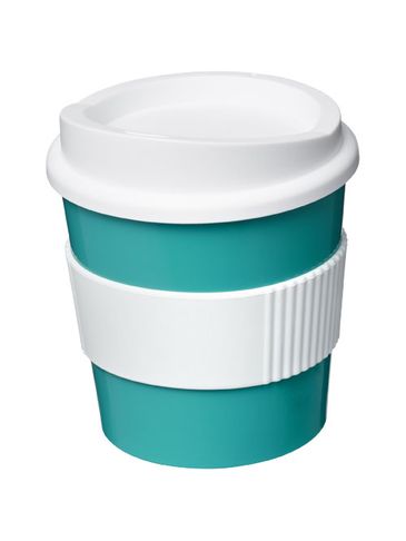 Kubek z serii Americano® Primo o pojemności 250 ml z uchwytem, błękitny / biały