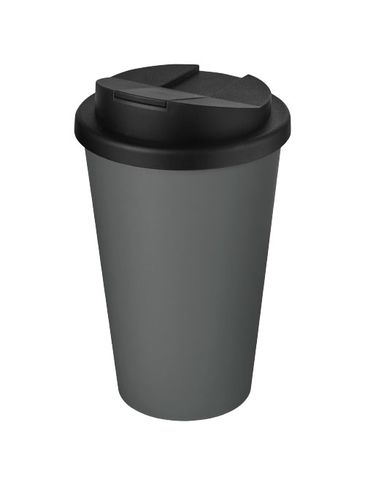 Americano® Recycled 350 ml spill-proof tumbler, szary / czarny