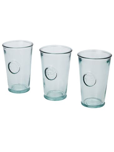3-częściowy zestaw szkła z recyclingu o pojemności 300 ml Copa, przezroczysty bezbarwny