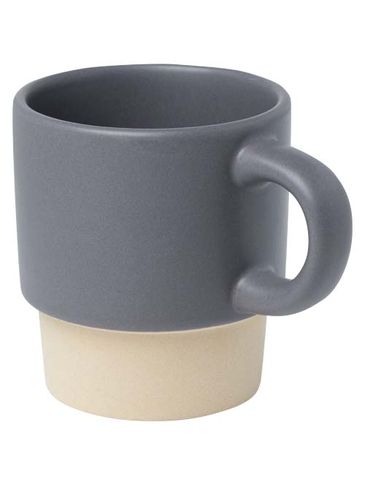 Olympia kubek do espresso z glinianym dnem, z możliwością układania w stosy, 130 ml, szary