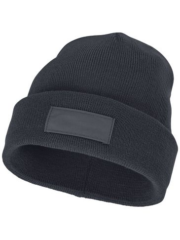 Czapka typu beanie Boreas z naszywką, szary sztormowy