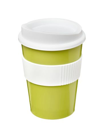 Kubek z serii Americano® Medio o pojemności 300 ml z uchwytem, limonka / biały