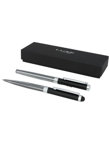 Zestaw piśmienniczy Empire, srebrny / czarny