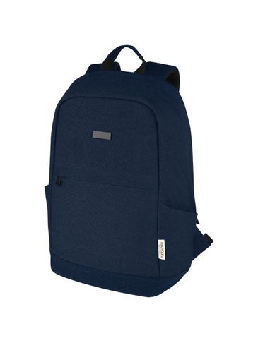 Joey 15,6-calowy plecak na laptopa z płótna z recyklingu z certyfikatem GRS o pojemności 18 l, granatowy