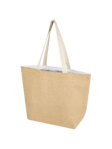 Juta torba na zakupy z juty gramaturze 300 g/m² i pojemności 12 l, piasek pustyni / biały