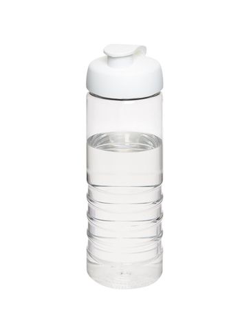 Bidon H2O Treble z otwieranym wieczkiem o pojemności 750 ml, przezroczysty / biały