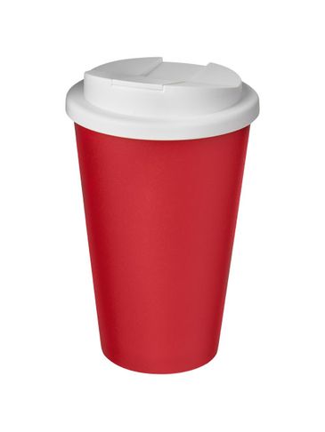 Americano® 350 ml tumbler with spill-proof lid, czerwony / biały