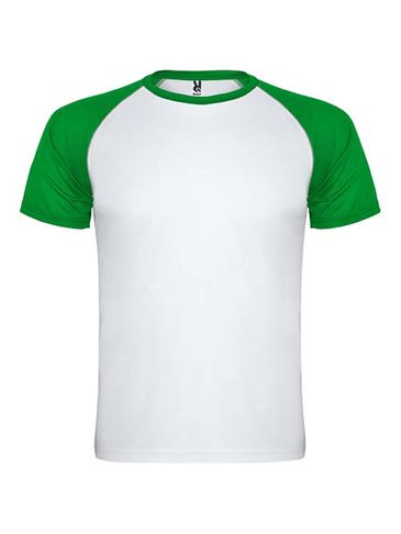 Indianapolis sportowa koszulka unisex z krótkim rękawem, biały / zielona paproć