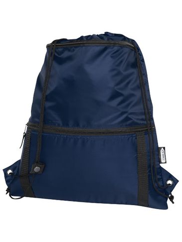 Adventure termoizolowana torba ściągana sznurkiem o pojemności 9 l z materiału z recyklingu z certyfikatem GRS, granatowy