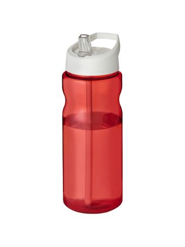 Bidon H2O Base® o pojemności 650 ml z wieczkiem z słomką, czerwony / biały