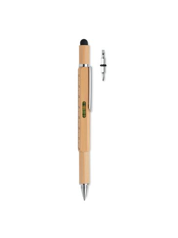 TOOLBAM - Bambusowy długopis z poziomicą