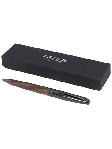 Długopis Loure z drewnianym korpusem, czarny / ciemnobrązowy