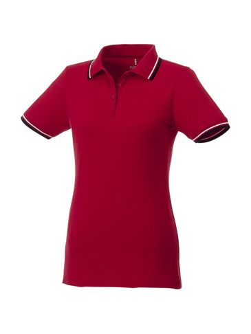 Damskie polo Fairfield z krótkim rękawem z lamówką, czerwony