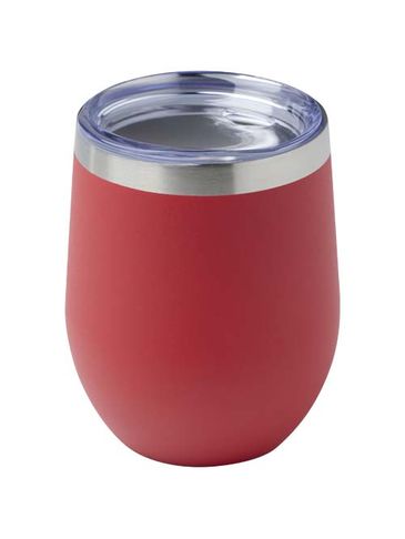 Corzo miedziany kubek próżniowy ze stali nierdzewnej z recyklinku z certyfikatem RCS 350 ml, czerwony