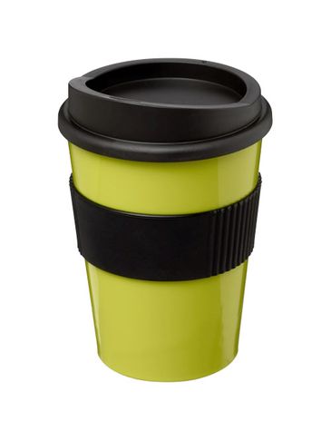 Kubek z serii Americano® Medio o pojemności 300 ml z uchwytem, limonka / czarny