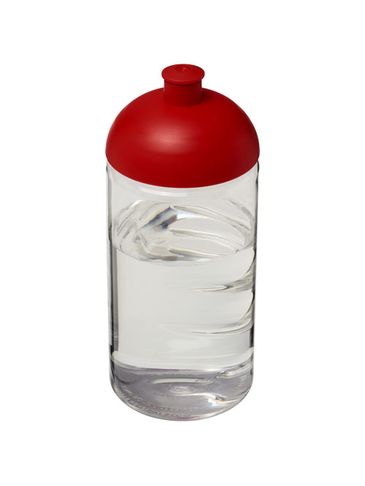 Bidon H2O Bop® o pojemności 500 ml z wypukłym wieczkiem, przezroczysty / czerwony