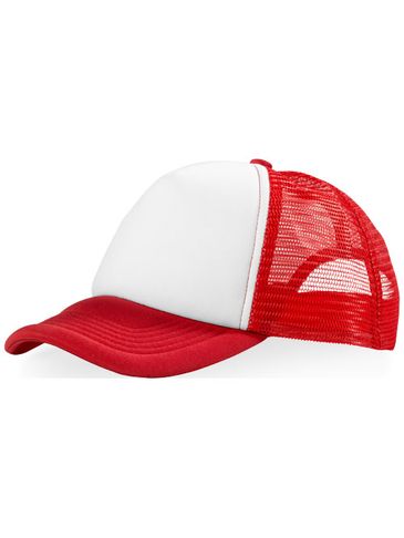 Czapka 5-panelowa Trucker, czerwony / biały
